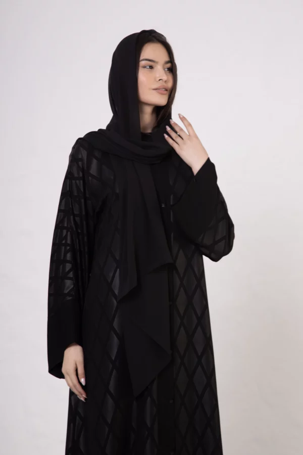 DM-512_2 Diamond Pattern Bamboo Silk Abaya
