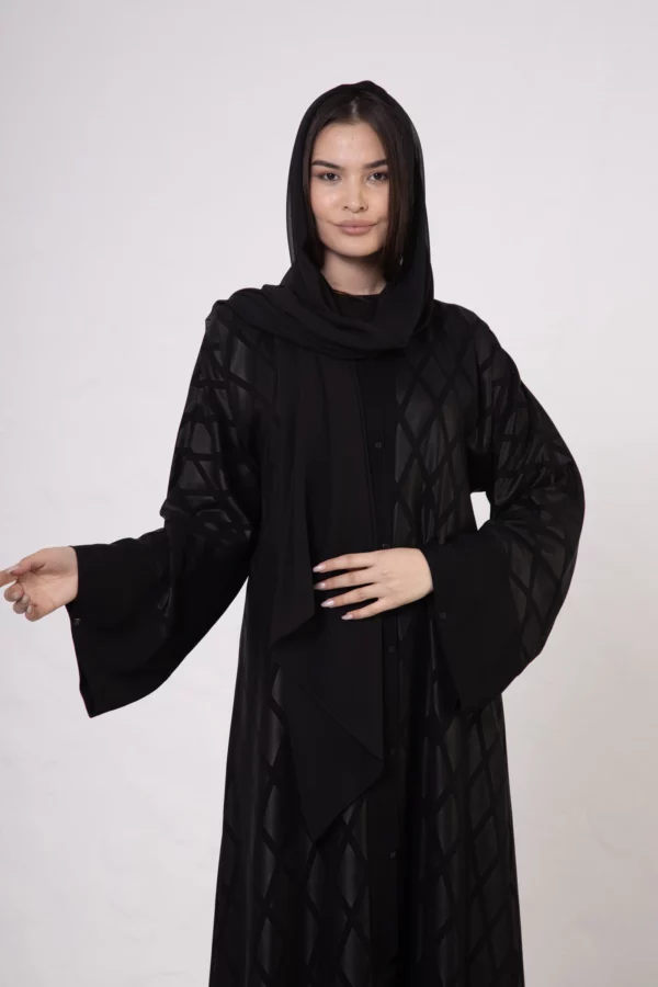 DM-512_3 Diamond Pattern Bamboo Silk Abaya