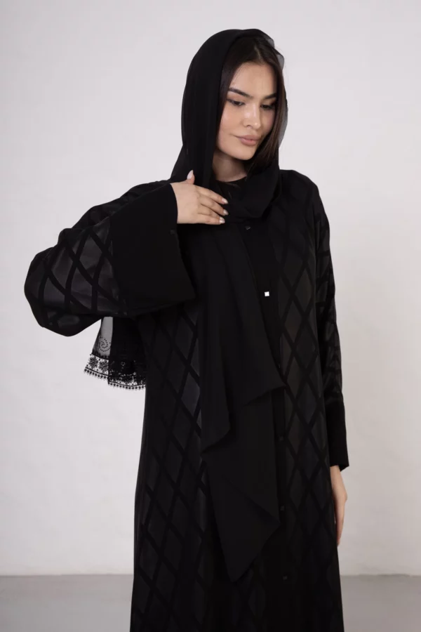 DM-512_4 Diamond Pattern Bamboo Silk Abaya