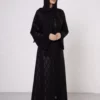 Diamond Pattern Zippered Abaya