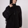Diamond Pattern Zippered Abaya