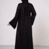 Diamond Pattern Zippered Abaya