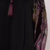 Fuchsia Bamboo Silk Abaya with Elastic Cuffs