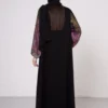 Fuchsia Bamboo Silk Abaya with Elastic Cuffs