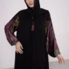 Fuchsia Bamboo Silk Abaya with Elastic Cuffs