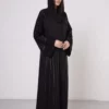 FN-509_2 Slender Striped Bamboo Silk Abaya