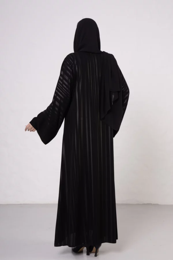 FN-509_5 Slender Striped Bamboo Silk Abaya