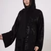 Map Pattern Abaya with Snap Closures