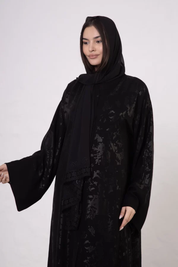Map Pattern Abaya with Snap Closures