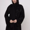 Map Pattern Abaya with Snap Closures