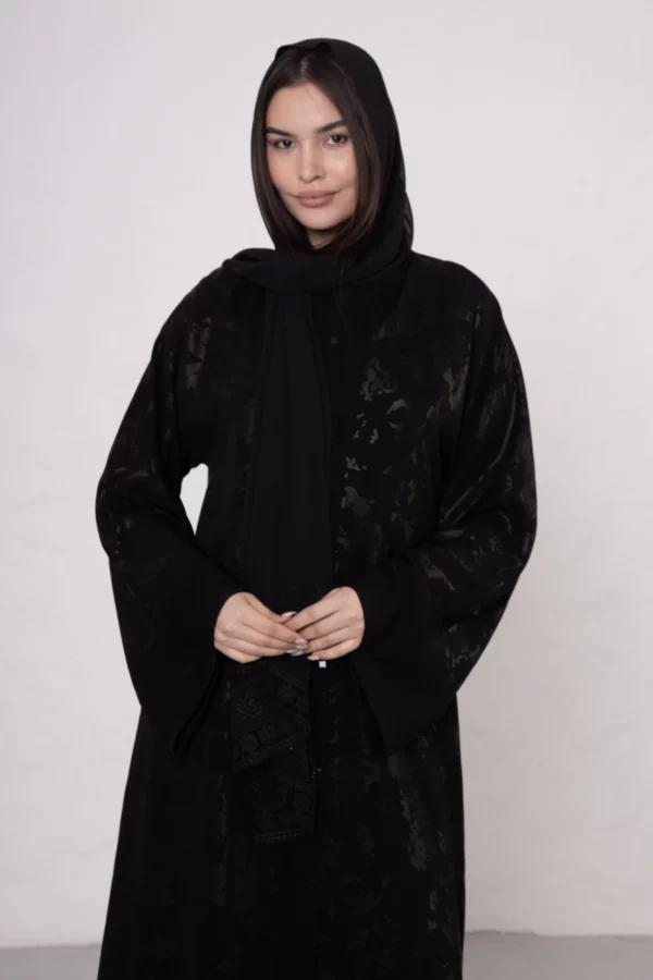 Map Pattern Abaya with Snap Closures