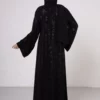 Map Pattern Abaya with Snap Closures