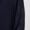 NV-518_3 Navy Blue Abaya with Sleeve Detail and Zipper