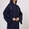 NV-518_4 Navy Blue Abaya with Sleeve Detail and Zipper