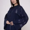 NV-518_6 Navy Blue Abaya with Sleeve Detail and Zipper