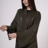 Olive Green Diamond Pattern Abaya