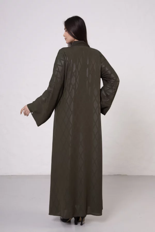 Olive Green Diamond Pattern Abaya
