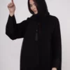 Plain Abaya with Scarf Pattern Detail at the Wrists