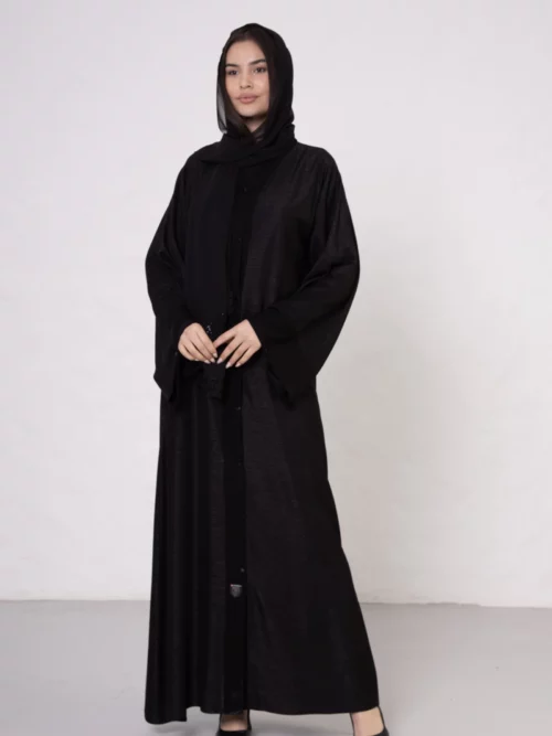 PL-525 Plain Abaya with Snap Closures