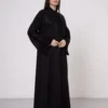 Scarf Pattern Abaya with Snap Closures