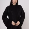 Scarf Pattern Abaya with Snap Closures