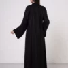 Scarf Pattern Abaya with Snap Closures