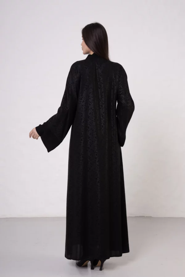 Scarf Pattern Abaya with Snap Closures