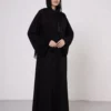Scarf Pattern Zippered Abaya