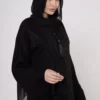 Scarf Pattern Zippered Abaya