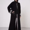 Snakeskin Pattern Abaya with Three Snap Closures