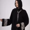 Snakeskin Pattern Abaya with Three Snap Closures