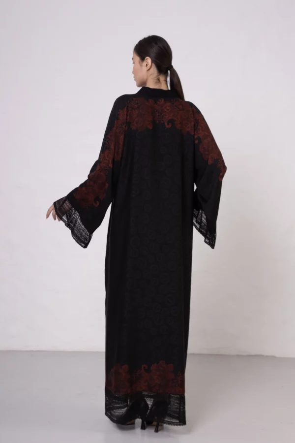 Terracotta Vs-Inspired Tugra Print Abaya