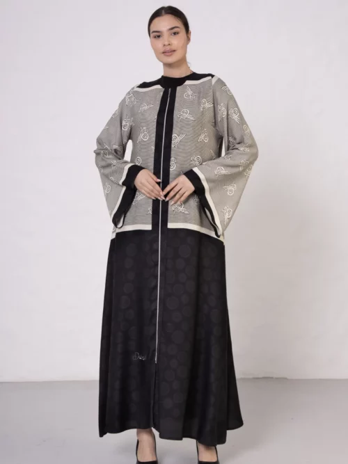 Floral White Tugra Zipper