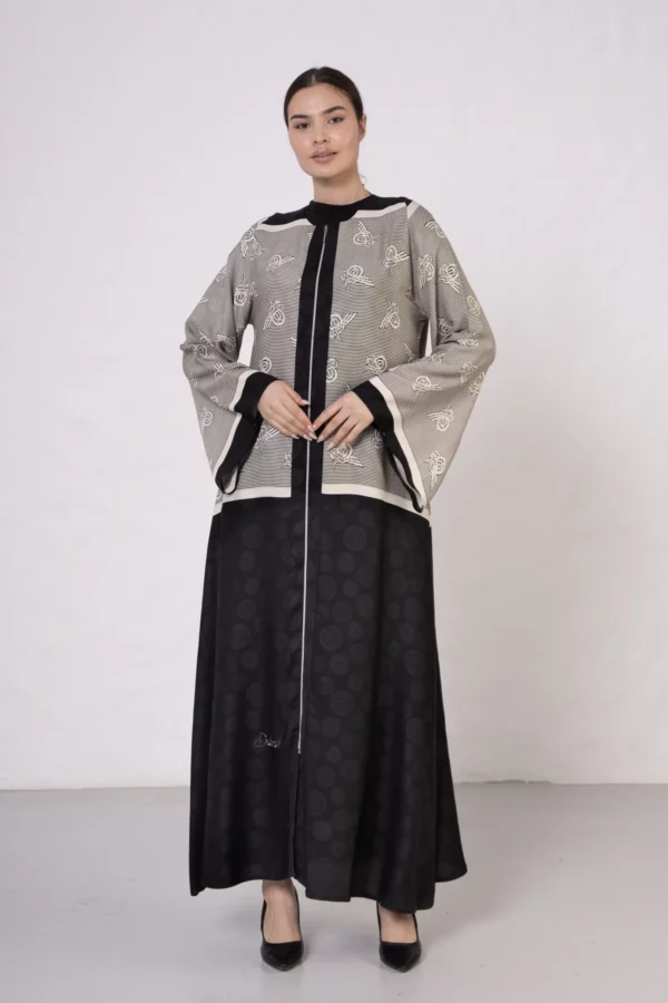 VS-502 Floral White Tugra Zipper