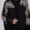 Grey VS-Inspired Tuğra Print Abaya