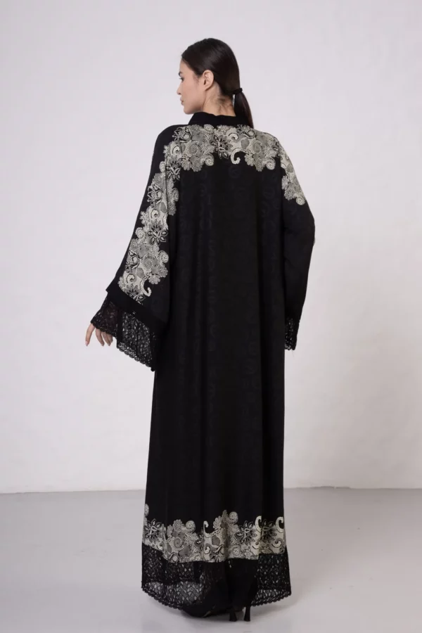 Grey VS-Inspired Tuğra Print Abaya
