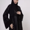 WD-514_2 Wide Striped Abaya with White Stitching