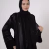 WD-514_4 Wide Striped Abaya with White Stitching